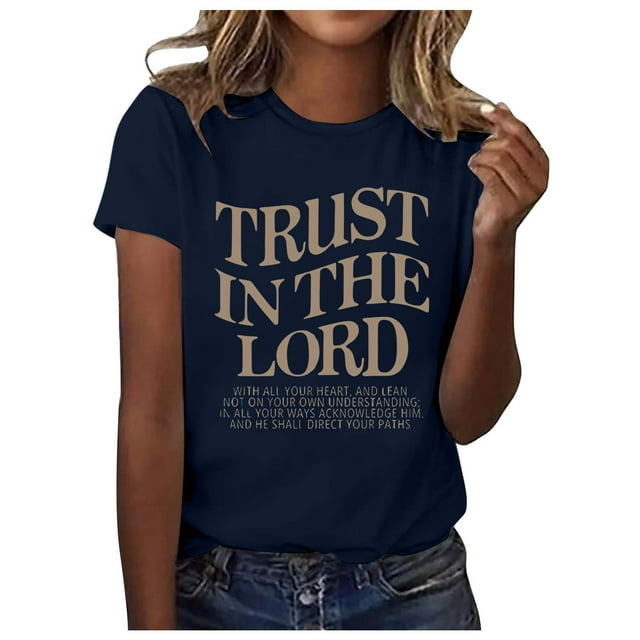 Haut d'Été Mode Loisirs Art Couleur Unie Imprimé Lettre Col Rond Manches Courtes T-Shirt