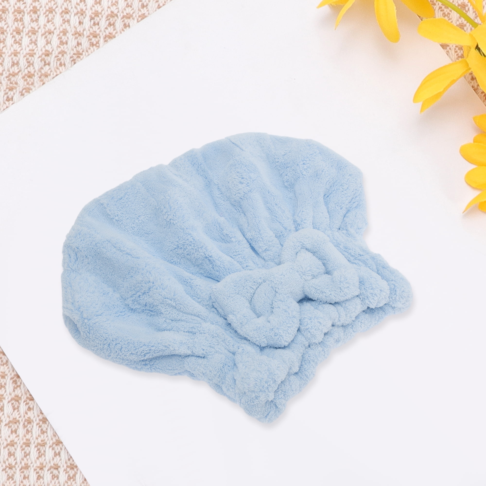 Unique Bargains 1pc Soft Bow Hair Towel for Effective Hair Drying 0.24"x 11.81" Blue
