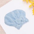 thumbnail image 5 of Unique Bargains 1 Pc Comfortable Bow Hair Towel for Bathroom Hotel Coral Fleece Blue, 5 of 5
