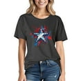 thumbnail image 2 of Drses ‌‌‌‌ ‌‌Women's Independence Day Plus Size Patriotic T-Shirt - Dandelion & Butterfly American Flag Graphic Tees for 4th of July (Red/White/Blue, Short Sleeve), 2 of 5