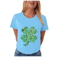 thumbnail image 6 of COMVALUE Funny Cute Shamrock Irish Graphic Tee Top for Women St Patricks Day Shirt (Sky Blue, XXL), 6 of 8