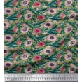 thumbnail image 1 of Soimoi Polyester Crepe Fabric Leaves & Floral Block Fabric Prints by Yard 42 Inch Wide, 1 of 3