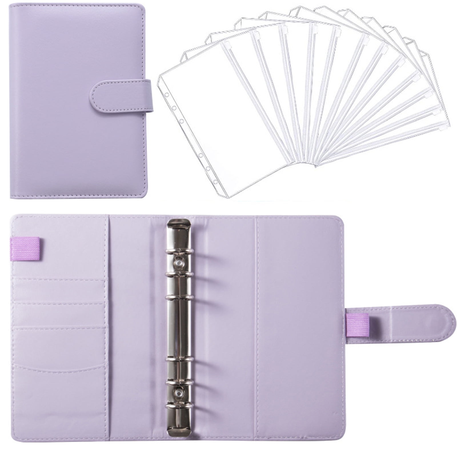 Leather Budget Binder Set with 12 Zipper Binder Pockets Binder Planner
