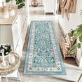 thumbnail image 5 of MJIAexp 2' x 6' Boho Floral Kitchen Runner Rug Machine Washable Runner Rug Non-Slip Hallway Runner Laundry Rug Throw Carpet for Living Room Bedroom Dining Room Entryway Kitchen Blue, 5 of 11