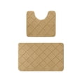 thumbnail image 2 of Vacemry Bathroom Toilet Rug Set 2-Piece, Non Slip U-Shape Latex Bath Mat, Absorbent Quick-Dry Floor Carpet, Velvet Fleece Bathroom Rugs For Toilet Shower Tub Washable Decor, 2 of 6