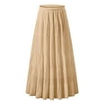 thumbnail image 4 of WENWU Women's Chiffon White Flowy Maxi Skirts Boho Summer Elastic Waisted Pleated A Line Long Skirt for Women Ballet Skirt for Girls 4-6 Summer Skirts, 4 of 4