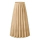 thumbnail image 4 of Falda larga fluida de gasa blanca para mujer: falda boho de verano con cintura elástica y pliegues en línea A, tejido de poliéster, tallas S-XXL, 4 of 4