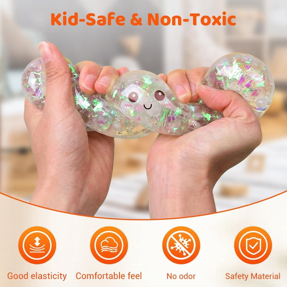 2026 New Shimmering Dumpling Squishies, Dumpling Squishy, Colorful Dumplings Stress Balls Fidget Sensory, Squeeze Dough Ball Stress Relief Hand with Food Steamer Stretchy Desk (4PCS)