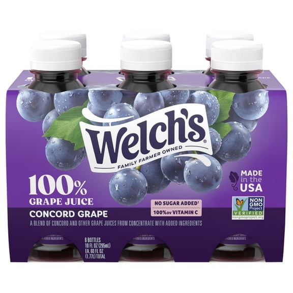 100% Concord Grape Juice • 6 x 10 fl oz