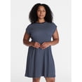 thumbnail image 2 of Time and Tru Women's Pleated Waist Cotton Mini Dress, Sizes XS-XXXL, 2 of 6