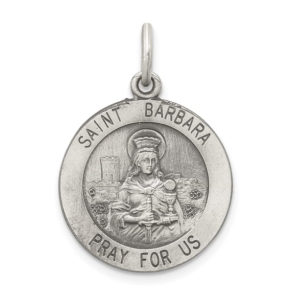 Beautiful Sterling Silver St. Barbara Medal