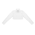 thumbnail image 3 of Hansber Kids Girls Sportswear Athletic Long Sleeve Stretch Short Mock Neck T-Shirt Crop Top Workout Ivory 8, 3 of 5