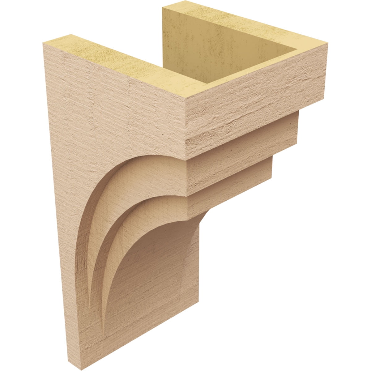 11"W x 11"D x 22"H Wide Rockford Rough Cedar Woodgrain TimberThane Corbel, Primed Tan