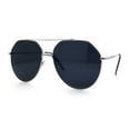 thumbnail image 5 of Iconic Tear Drop Oversize Metal Rim Racer Sunglasses Silver - Black, 5 of 7