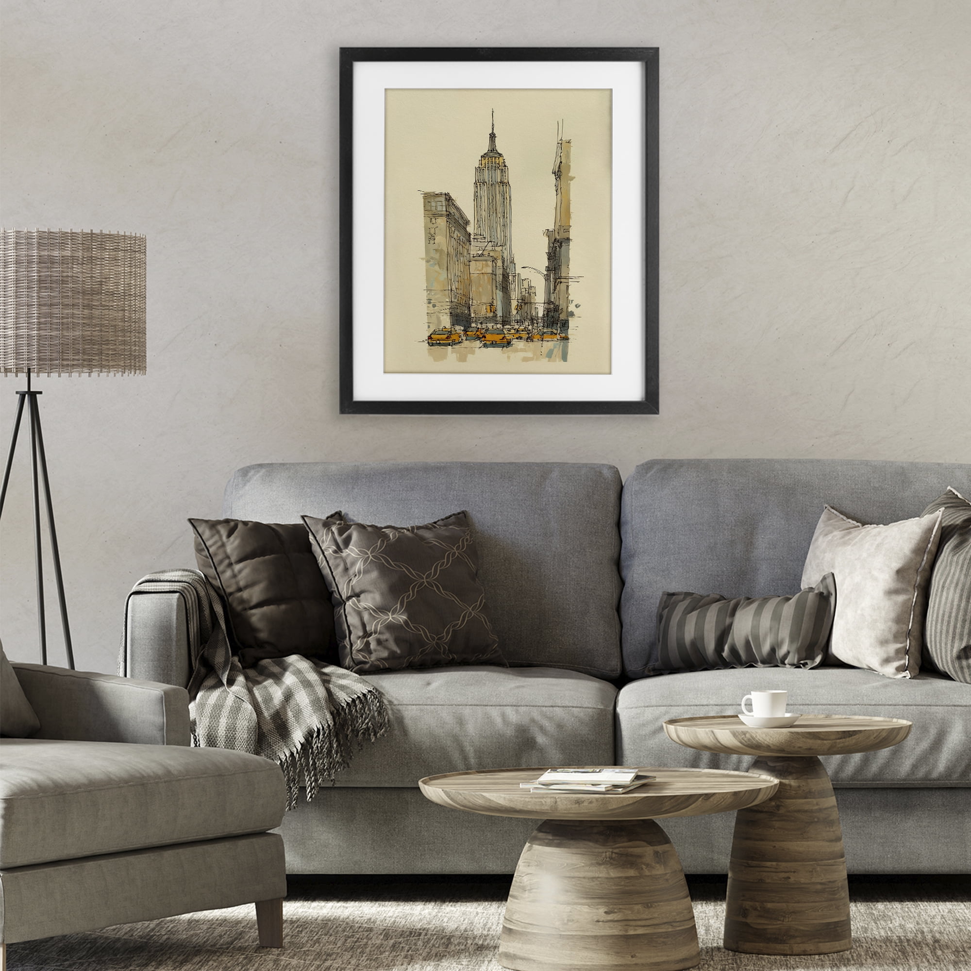 Stupell Industries NY City Lines Contour Black Framed Print Under Glass, design by Svetlana Aleynikova