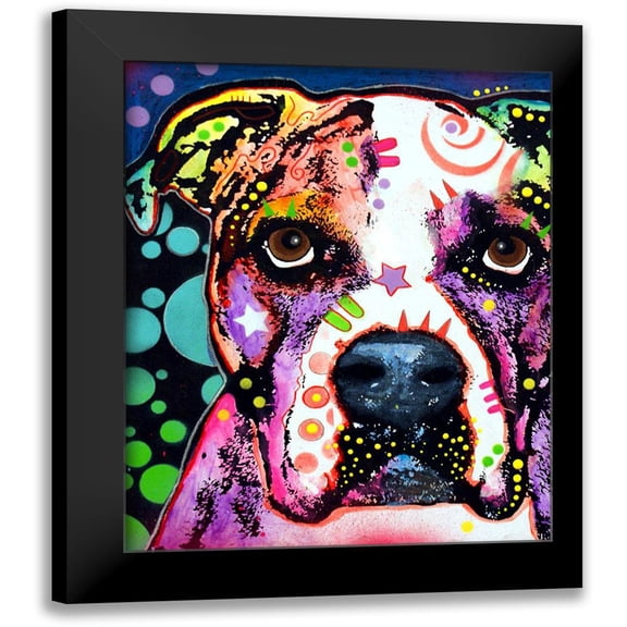 Dean Russo Collection 12x14 Black Modern Framed Museum Art Print Titled - American Bulldog
