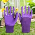 thumbnail image 5 of Gardening Gloves Thickened Latex Coated Thorn-Proof Working Glove Wear-Resistant Work Mitts for Digging Planting Weeding (Purple), 5 of 10