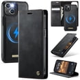thumbnail image 1 of CaseMe Cartera for iPhone 13 Compatible con Magsafe, 2 en 1 de Piel Sintética [Bloqueo RFID] Soporte para Tarjeta con Tapa a Prueba de Golpes Cubierta Magnética Desmontable for iPhone 13 6.1", Negro, 1 of 10