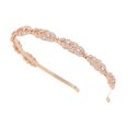 thumbnail image 1 of Oriamour Rose Design Rhinestone Crystal Wedding Diadema Tocados de novia Diadema nupcial de diseño simple (oro rosa), 1 of 5