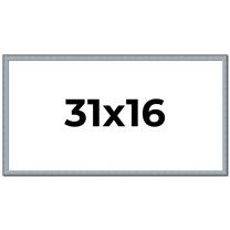 31x16 Frame Blue Scuffed Farm Board Solid Wood Picture Frame Width 0.75 Inches | Interior Depth 0.5