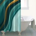 thumbnail image 4 of Teal Marble Gold Wave Pattern Shower Curtain 36"x72" ,Bathroom Decorative Shower Curtains Set with 12 Hooks,Modern Waterproof Washable Shower Curtain, 4 of 6