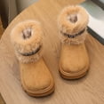 thumbnail image 6 of Linfrsh Toddler Boy Boots Infant Snow Boots Premium Soft Sole Anti-Slip Warm Winter Prewalker Toddler Boots Brown,10, 6 of 7