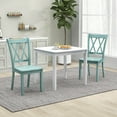 thumbnail image 4 of Costway Set of 2 Wood Dining Chair Cross Back Dining Room Side Chair Mint Green Home Kitchen, 4 of 7