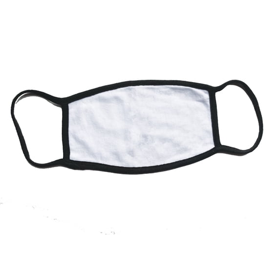 Rabbit Skins 2-ply Cotton Fashion Protective Face Mask Cover for Kids, Washable and Reuseable, White/Black, Child