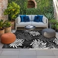 thumbnail image 2 of Black Grey Flowers Outdoor Rug for Patio/Deck/Porch, Non-Slip Large Area Rug 3 x 5 Ft, Modern Abstract Blooms Floral Indoor Outdoor Rugs Washable Area Rugs, Reversible Camping Rug Carpet Runner, 2 of 8