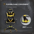 thumbnail image 6 of Vinsetto Racing Gaming Chair with RGB LED Lights, Adjustable Height, Gamer Office Chair, Computer Desk Chair, Black/Yellow, 6 of 9