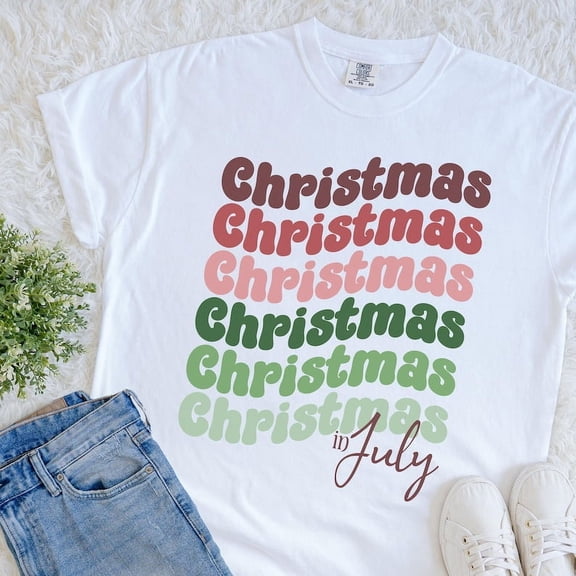 Groovy Christmas in July T-Shirt, Christmas Shirt, Christmas Tee Funny, Summer Beach Vacation T-shirt, Christmas Shirt TH020611