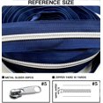 thumbnail image 2 of YIXI-SBest Metallic Nylon Coil Zippers #5 10 Yards Sewing Zippers Bulk DIY Zipper by The Yard Bulk with 20PCS Zipper Slider for DIY Sewing(Silver Teeth Blue Tape), 2 of 4