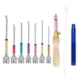 thumbnail image 2 of Abbracc 9 Pieces DIY Punch Embroidery Kit Accessories Wooden Handle Craft Tool Knitting, 2 of 9