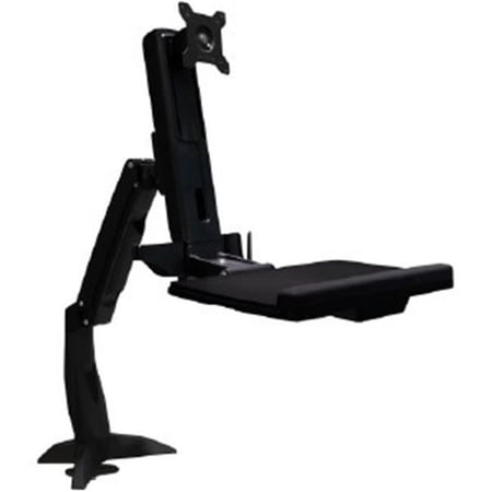 UPC: 0650177303734 | Amer Networks AMR1ACWS Sit Stand Articulating Arm Clamp Mount for Foldable Keyboard Tray & Retractable – Medium