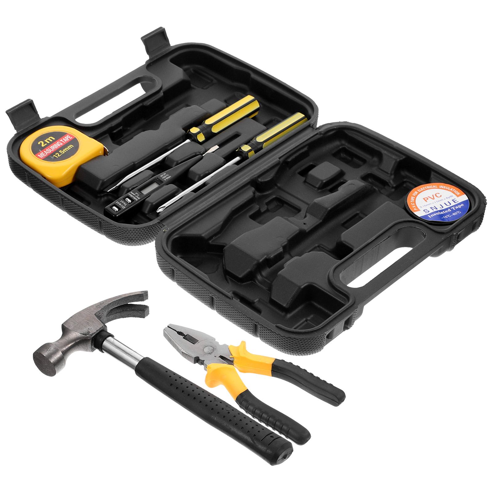 WASHWEPE Portable Household Hand Tool Kit Black 1 Set 8.1X3.7X0.7In