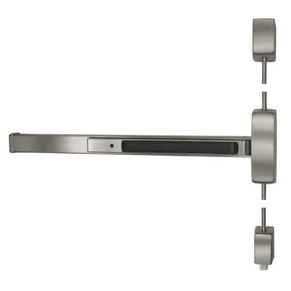 7 ft. UL Fire Rated Extra Heavy Duty Surface Vertical Rod Exit Device Less 13 Trim Left Hand Reverse for 33 to 36 in. Door, Satin Stainless Steel