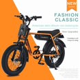 thumbnail image 2 of AKEZ 48V 750W Retro Electric Bike – 20" Fat Tire E-Bike with 13Ah Battery, Vintage Style, US Stock, Fast Shipping, 2 of 9