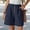 A2 Dark blue, variant on Holzkary Wide Leg Linen Shorts for Women Elastic High Waisted Pleated Casual Loose Bermuda Shorts Comfy Shorts Women's Linen Shorts Summer Casual Lounge Short with Pockets Beige L