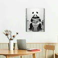 thumbnail image 2 of Nawypu  Funny Bathroom Decor Canvas Prints Wall Art Panda with Glasses Reading Newspapers in The Toilet Pictures Framed Animals Posters for Home Walls Decoration Ready to Hang, 2 of 4