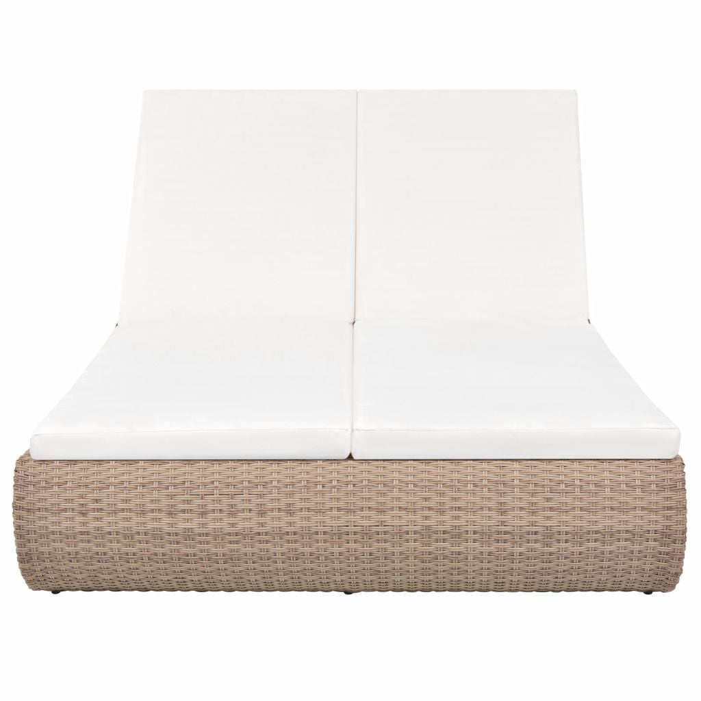 Kepooman 2-person Lounges Sunbed for Patio, Beige