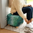 thumbnail image 5 of SCRAWLGOD Cloud Print Teal Ottoman Cover Square, Washable Small Ottoman Cover - Stretch Ottomans Slipcover, with Elastic Band, Soft for Storage Stools, 5 of 7