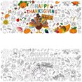 thumbnail image 1 of Thanksgiving Interactive Coloring Tablecloth & Backdrop – 71.65x30.71 Inch Turkey/Pumpkin/Autumn Motif Paper Cover with Waterproof Coating, Oversized 6-8 Person Dining Table Art Activity, Reusable, 1 of 6