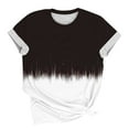 thumbnail image 2 of Fengqque Women's Short Sleeve Shirts,Women Short Sleeve Round Neck Color Blocked Printing Loose and Casual Top/Shirt Multicolor-E XXXXL(XXXXL), 2 of 4
