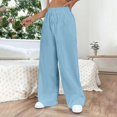 thumbnail image 2 of yunLCZ Pants Plus Size for Women Women's Pure Color Fashionable Casual Imitation Linen Pocket Strap Pants Casual Lounge Sweatpants, 2 of 4