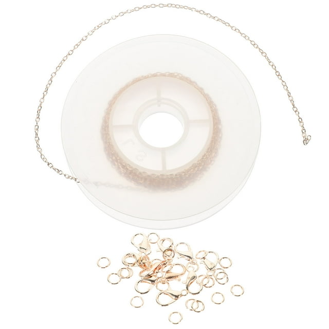 1 Set Jewelry Making Chain Bracelet Making Chain with Lobster Clasps and Jump Rings for DIY Bracelet