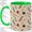 Green, variant on Vintage Writing Accent Mug, 11oz Ceramic Coffee Cup for Writers