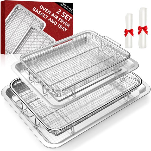 Juego de cestas Air Fryer DEGOVIN para horno con papel pergamino