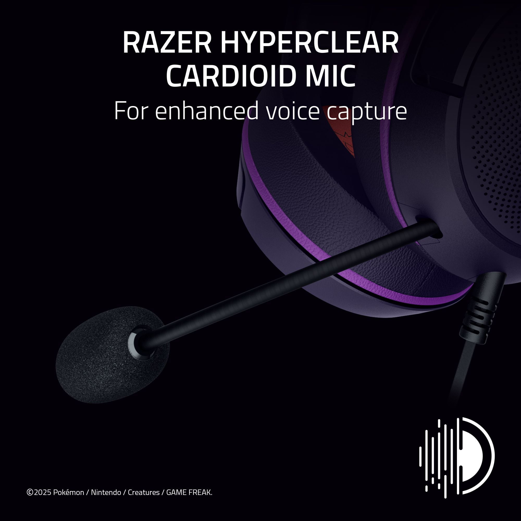 Razer Kraken Kitty V2 USB PC Gaming Headset, Stream Reactive, Pokemon Gengar Edition