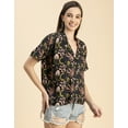 thumbnail image 3 of Moomaya Short Sleeves Notch Collar Rayon Shirt - Women's Trendy Printed Shirt, 3 of 9