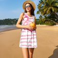thumbnail image 3 of Vsdgher Robe d'Été Imprimé Flamant Rose pour Femmes Décontractée Col en U Robe de Plage Sans Manches Robe Débardeur Ample avec Poche, 3 of 7